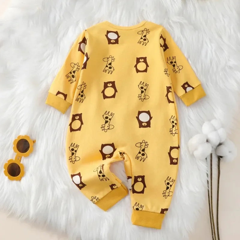 Baby Jumpsuit Fall &amp; Spring – Long Sleeve with Animal Print
