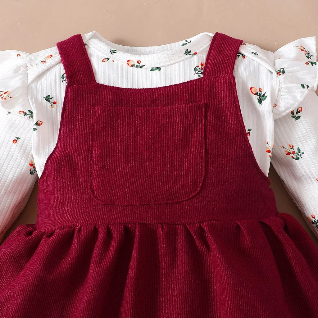 2-Delige Baby Prinses Jurk Rood Set