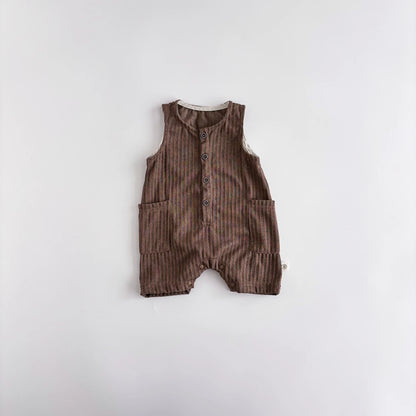 Zomer Jumpsuit – Gestreept Mouwloos in Koreaanse Stijl