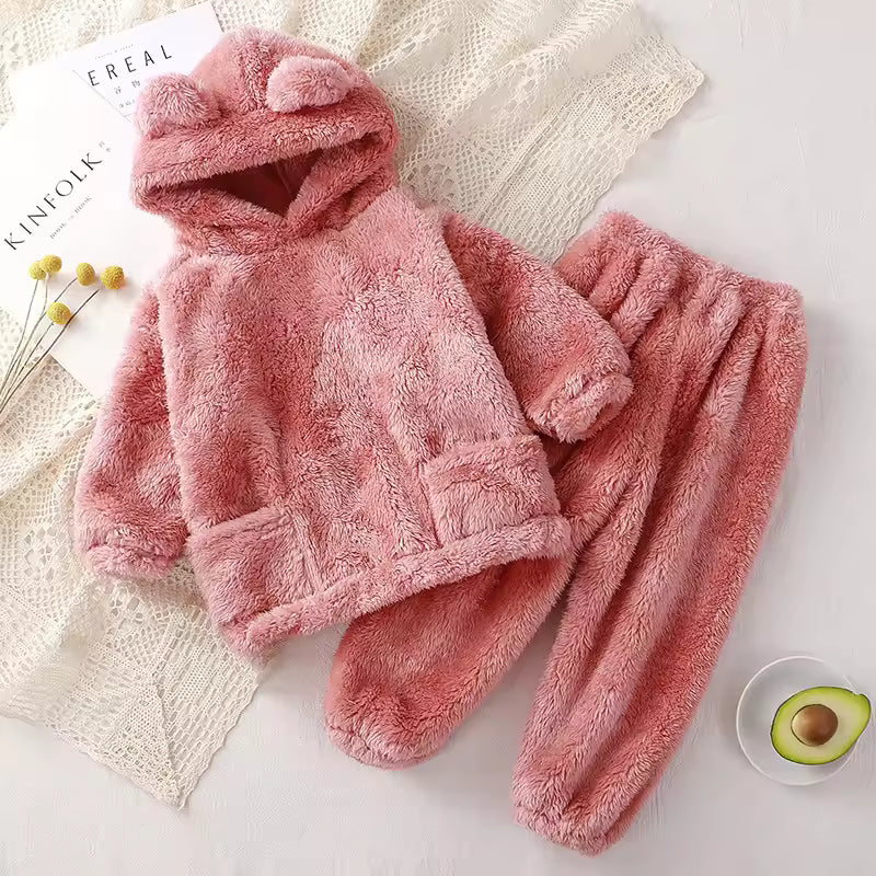 Fleece Beer Oor Hoodie voor Meisjes