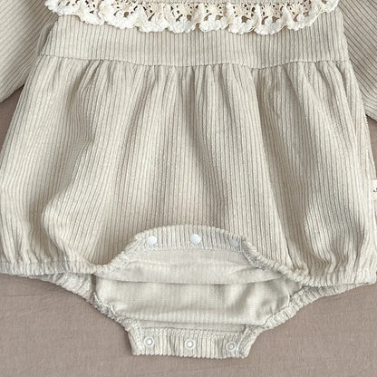 Lente Romper Set voor Babymeisjes – Corduroy