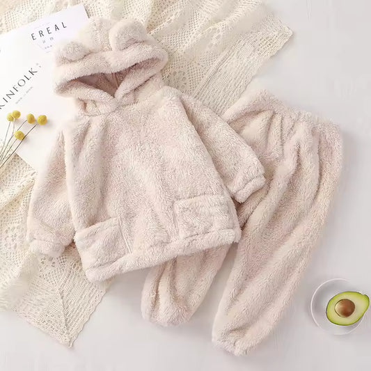 Fleece Beer Oor Hoodie voor Meisjes