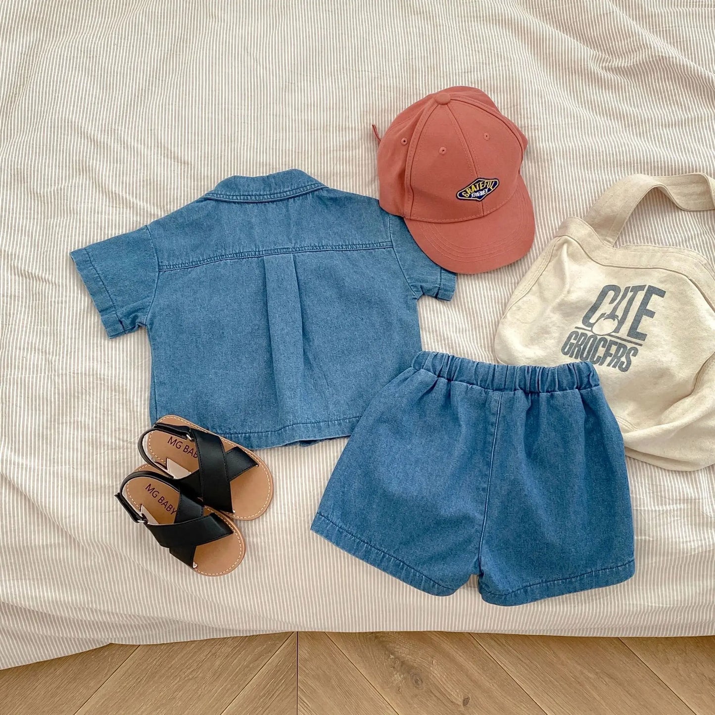 Summer set Baby 2-piece Shirt with Pocket &amp; Shorts