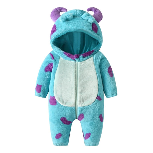 Lioraitiin Baby Winter Jumpsuit Fleece Hoorn Capuchon