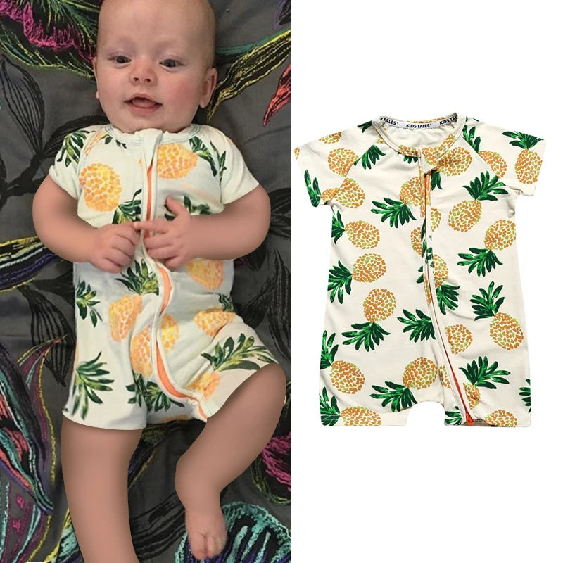 Babyromper Korte Mouwen Katoen Unisex Comfortabele Jumpsuit