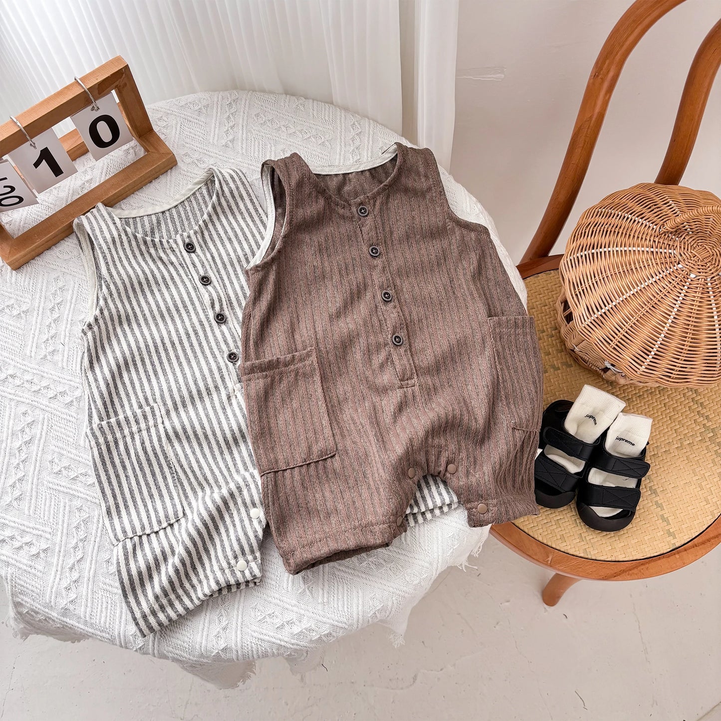 Zomer Jumpsuit – Gestreept Mouwloos in Koreaanse Stijl