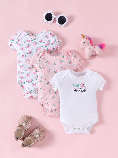 3-delige Baby Romper set Korte Mouwen Zomeroutfit