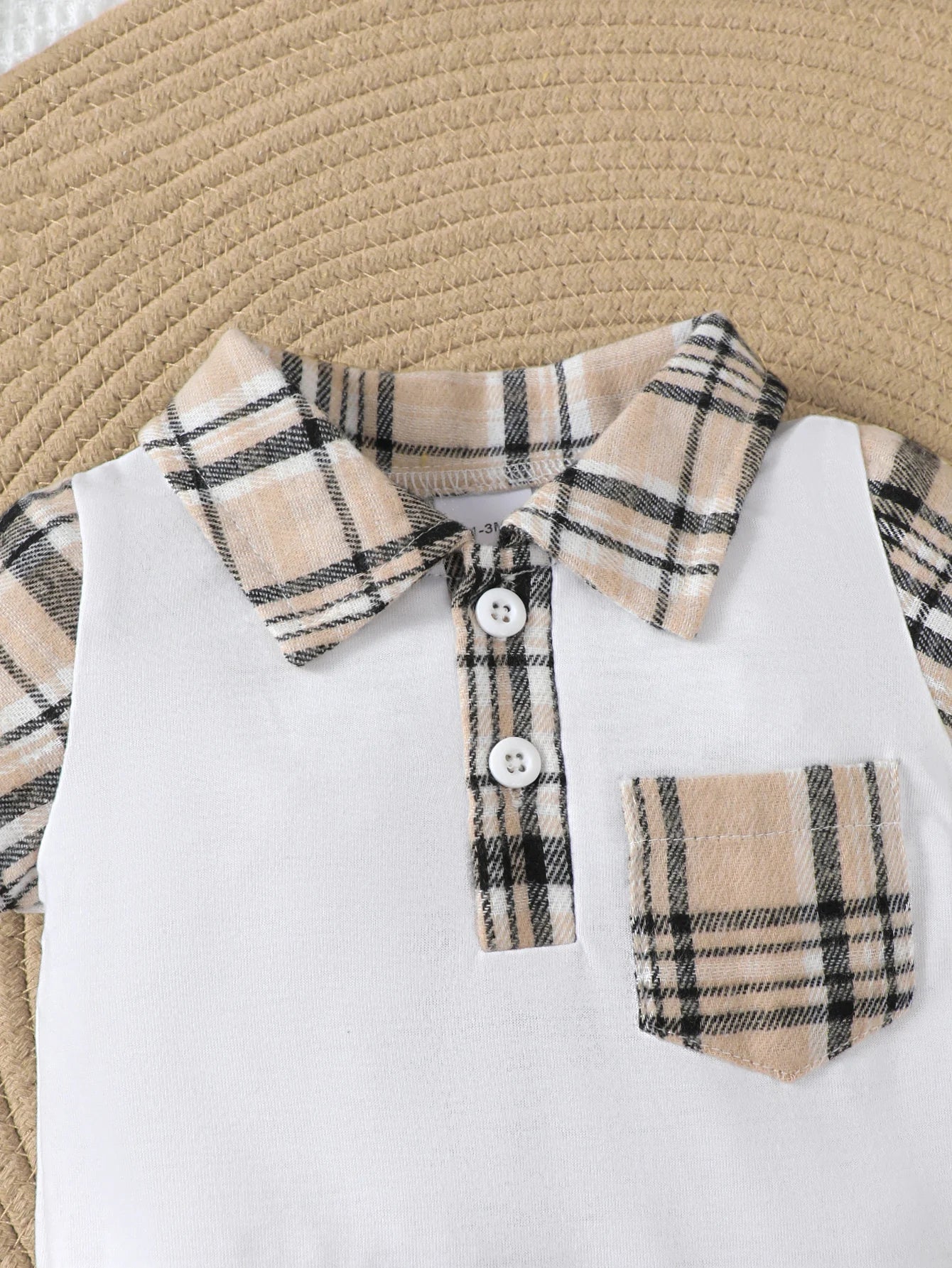 Baby Jumpsuit Zomer Geruit Patroon Korte Mouwen