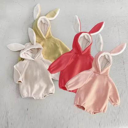 Baby Romper met Konijnenoren en Capuchon