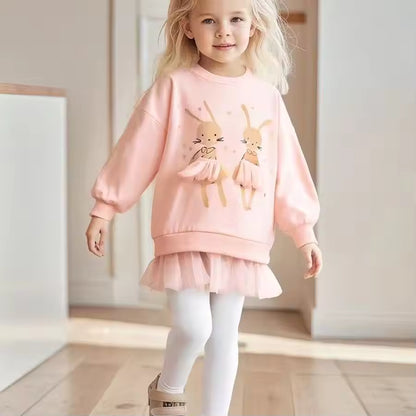 Meisjes' Roze Tutu Jurk en Trui Set