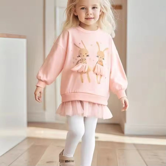 Meisjes' Roze Tutu Jurk en Trui Set
