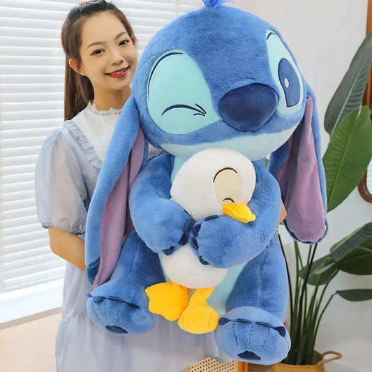 Soft cushion doll with Stitch and duck