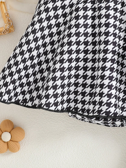 Zomerjurk Babymeisje Geruit Patroon Zwart