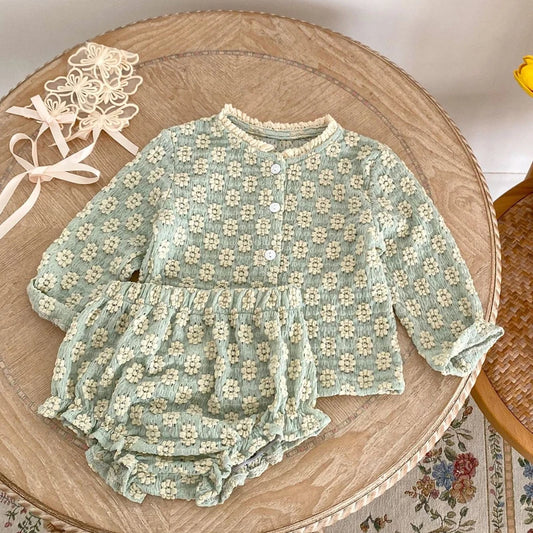 Gebreide Set met Bloemenjacquard