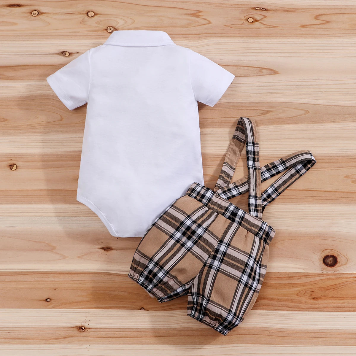 2-delige Baby Jongens Set Beer Bodysuit + Bretelbroek