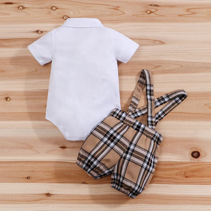 2-delige Baby Jongens Set Beer Bodysuit + Bretelbroek