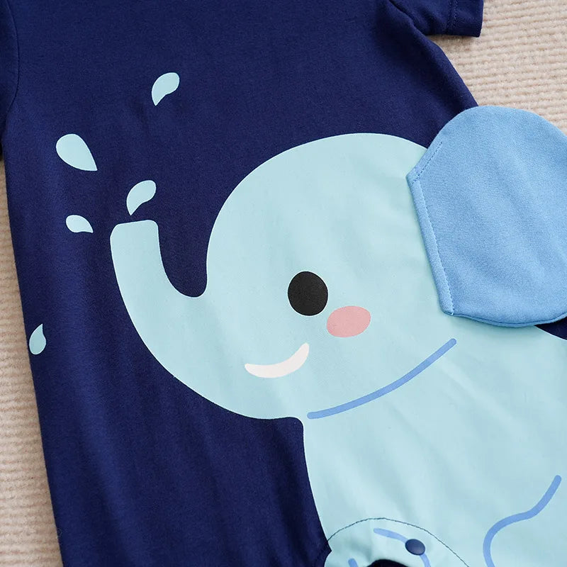 Baby Jumpsuit with 3D Elephant Summer Romper 