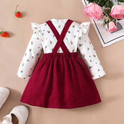 2-Delige Baby Prinses Jurk Rood Set