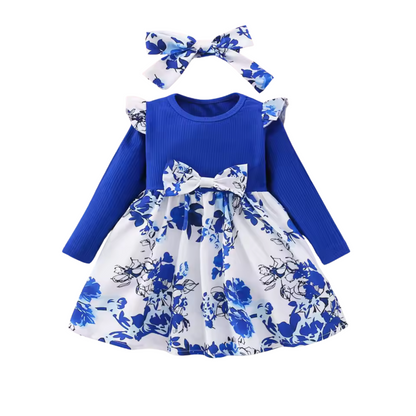Babykleedje met Blauwe Bloemen