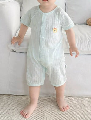 Baby Jumpsuit Zomer Kleine Beer Korte Mouwen