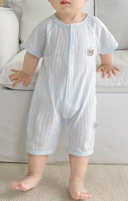 Baby Jumpsuit Zomer Kleine Beer Korte Mouwen