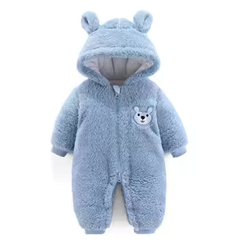 Pluche Beer Baby Romper met Capuchon