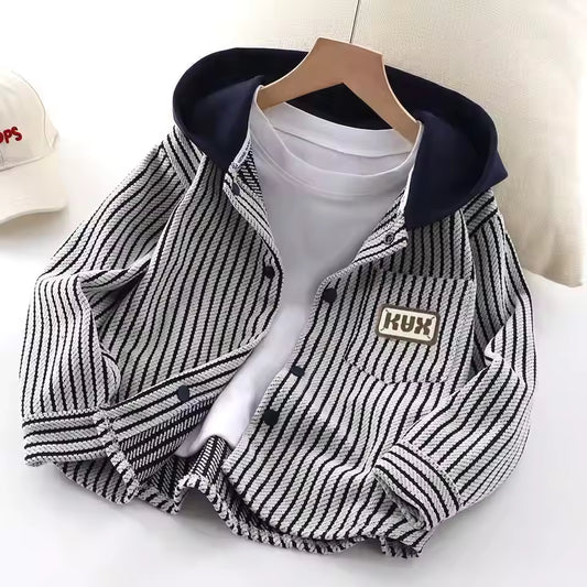 Toddler Striped Hooded Coat