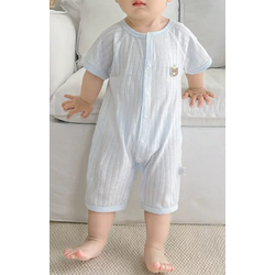 Baby Jumpsuit Zomer Kleine Beer Korte Mouwen