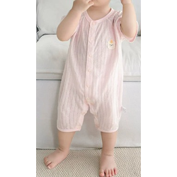 Baby Jumpsuit Zomer Kleine Beer Korte Mouwen